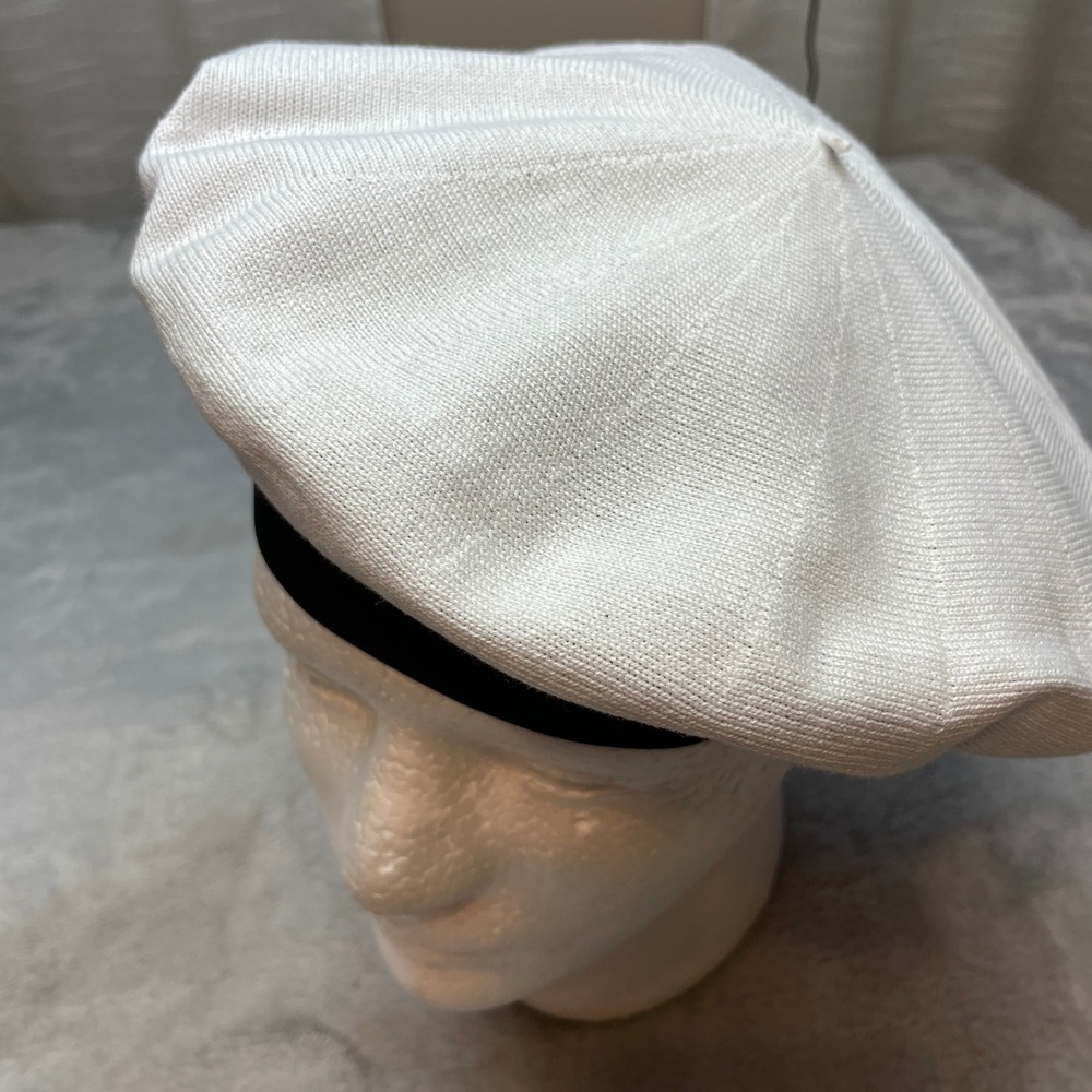 Laulhere Unisex Plume Beret Sz S White French Cotton Heritage Lightweight Hat